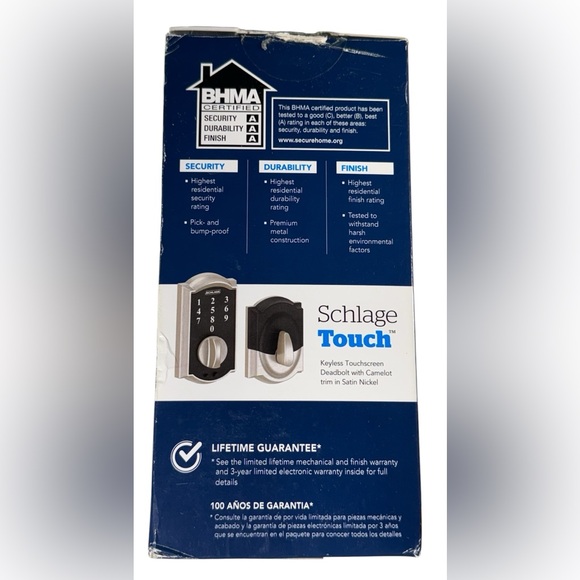 Schlage Keyless Touchscreen Deadbolt - Picture 5 of 9